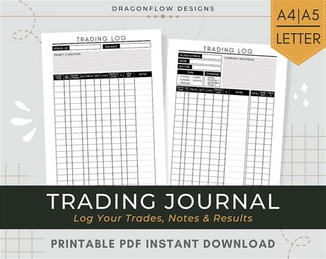 Printable Trading Journal Template Pdf